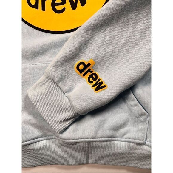Drew Skatehouse Mascot Hoodie Light Blue Womens Large Smiley Face Justin Bieber - Picture 5 of 10